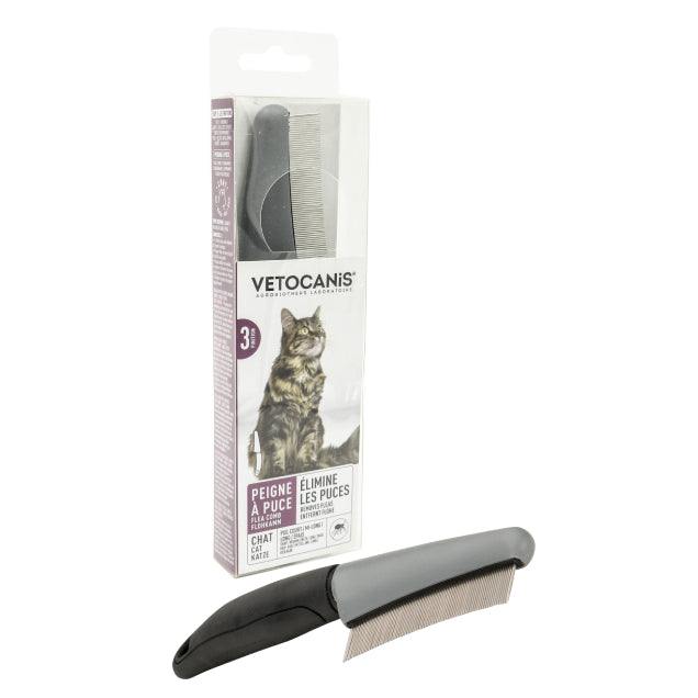 Lot De 3 Peignes Anti-puces Métal Pour Chien Et Chat - Enlève Puces, Nœuds Et Taches - Poignée Antidérapante