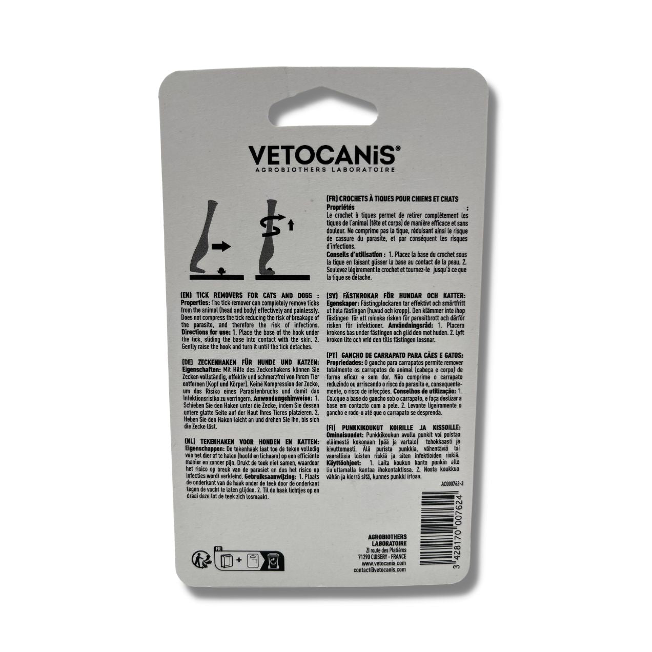 Tire-Tiques pour Chien et Chat x2 - vetocanis