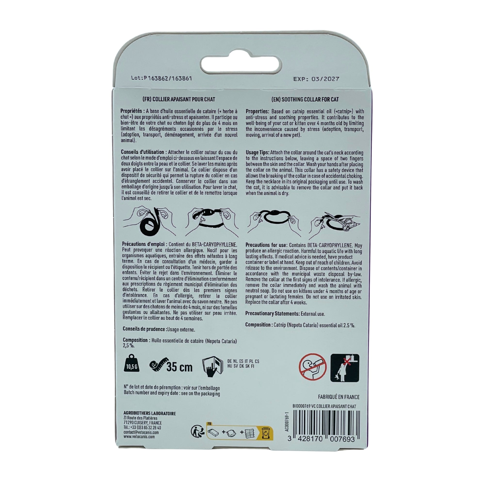 Collier Apaisant pour Chat 35cm