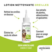 Avantages et composition Lotion nettoyante oreilles pour chien et chat