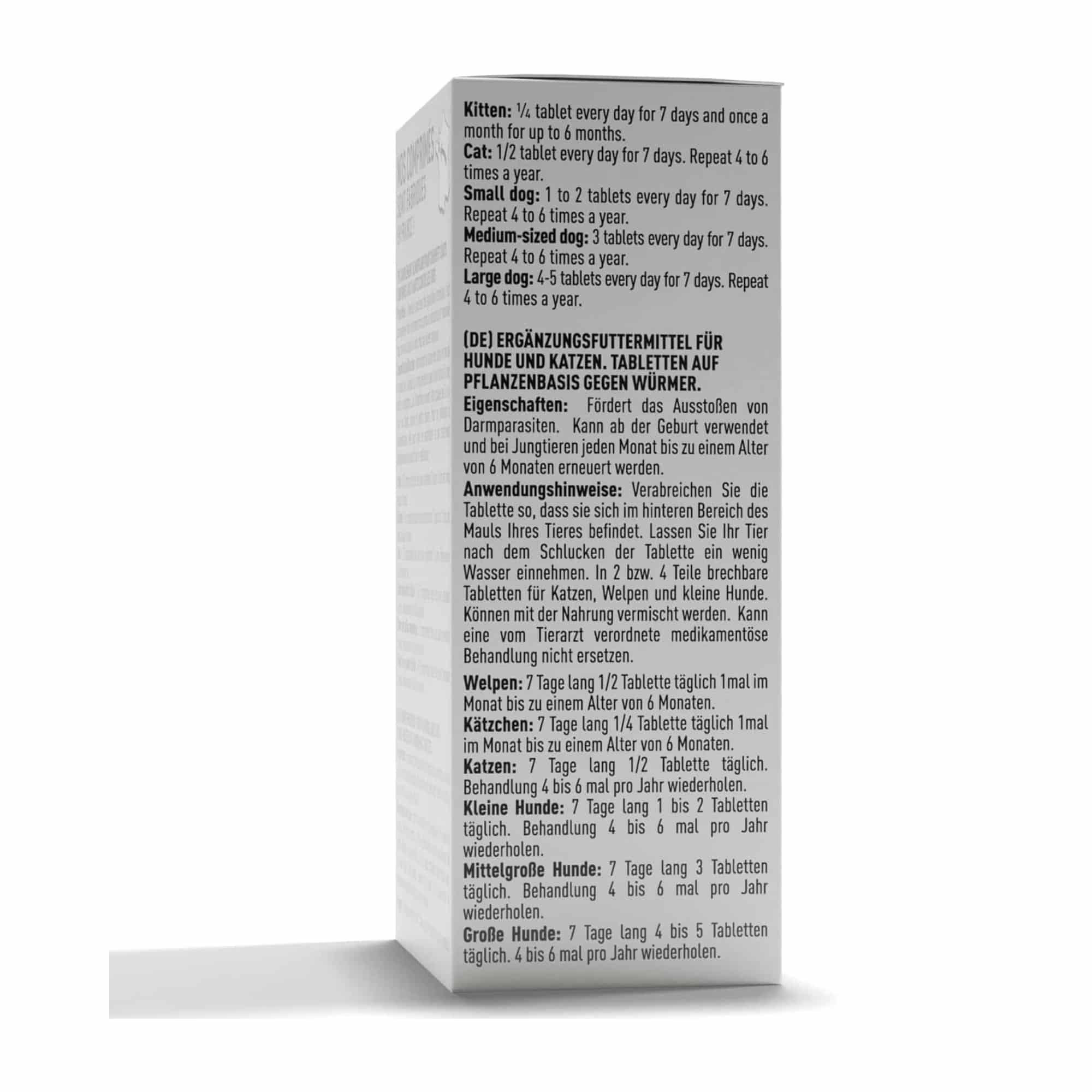 Composition ingrédients comprimés contre les vers pour chien et chat