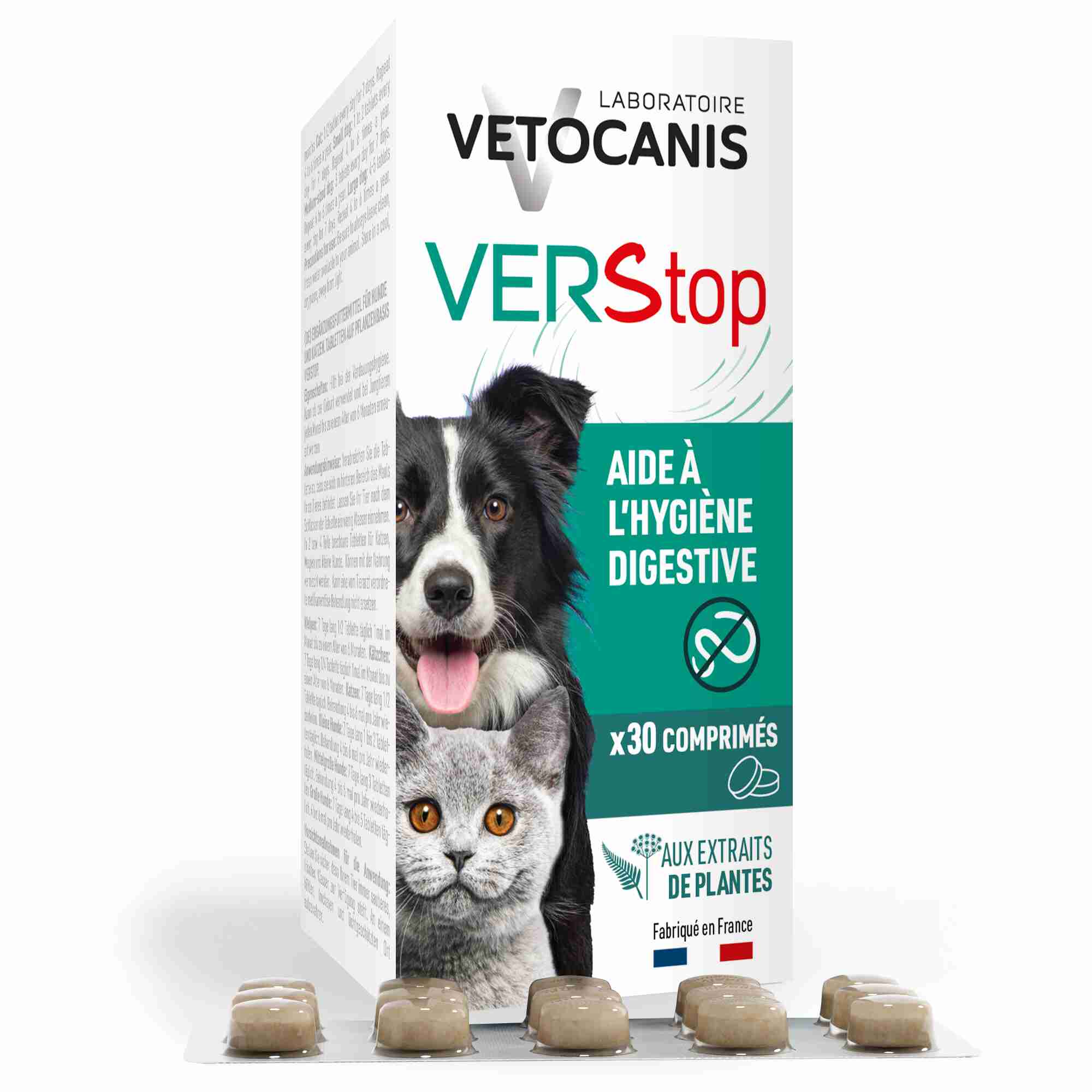 Comprimés contre les Vers intestinaux pour Chien et Chat - vetocanis