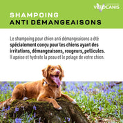 Shampoing pour Chien vetocanis contre irritations, rougeurs, pellicules, démangeaisons