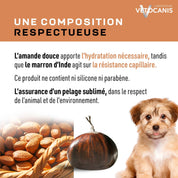 Composition respectueuse shampoing doux pour chiot à l'amande douce et marron d'Inde