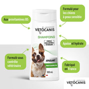 Bienfaits et avantages du shampoing apaisant pour chien Vetocanis
