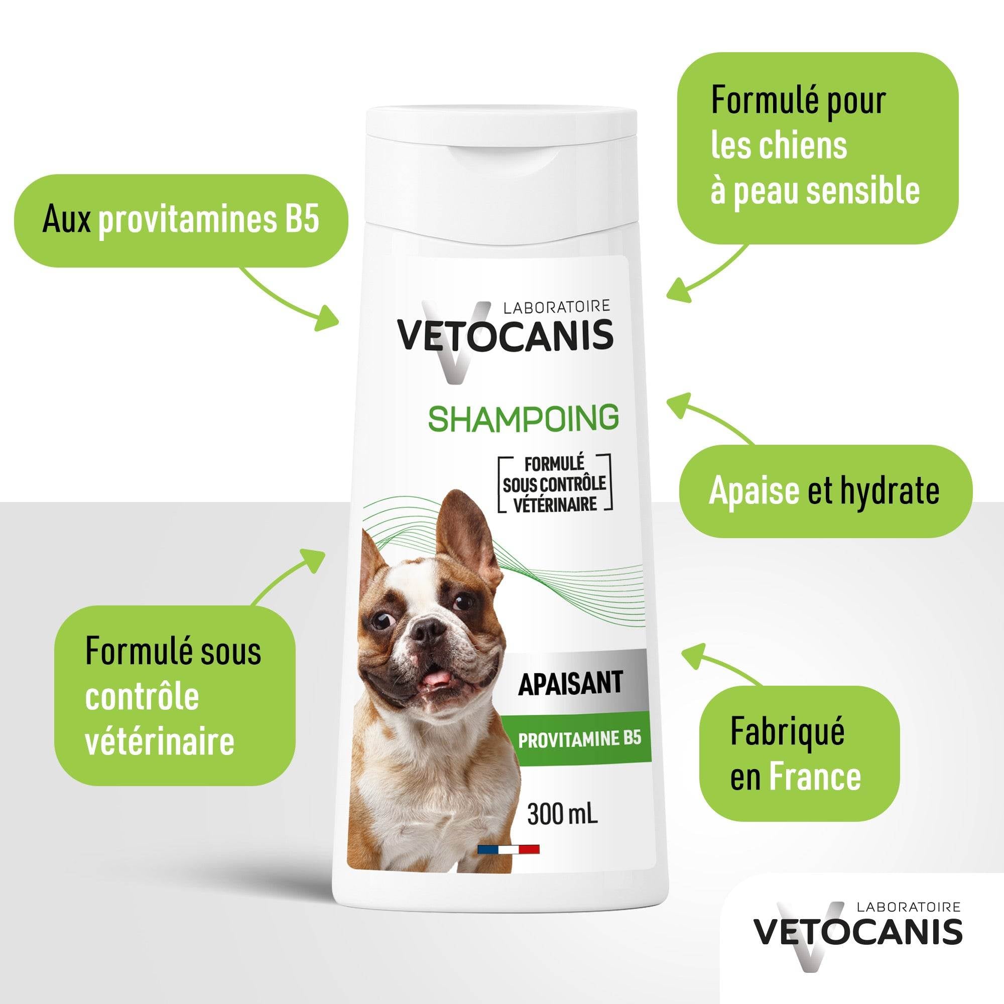 Bienfaits et avantages du shampoing apaisant pour chien Vetocanis