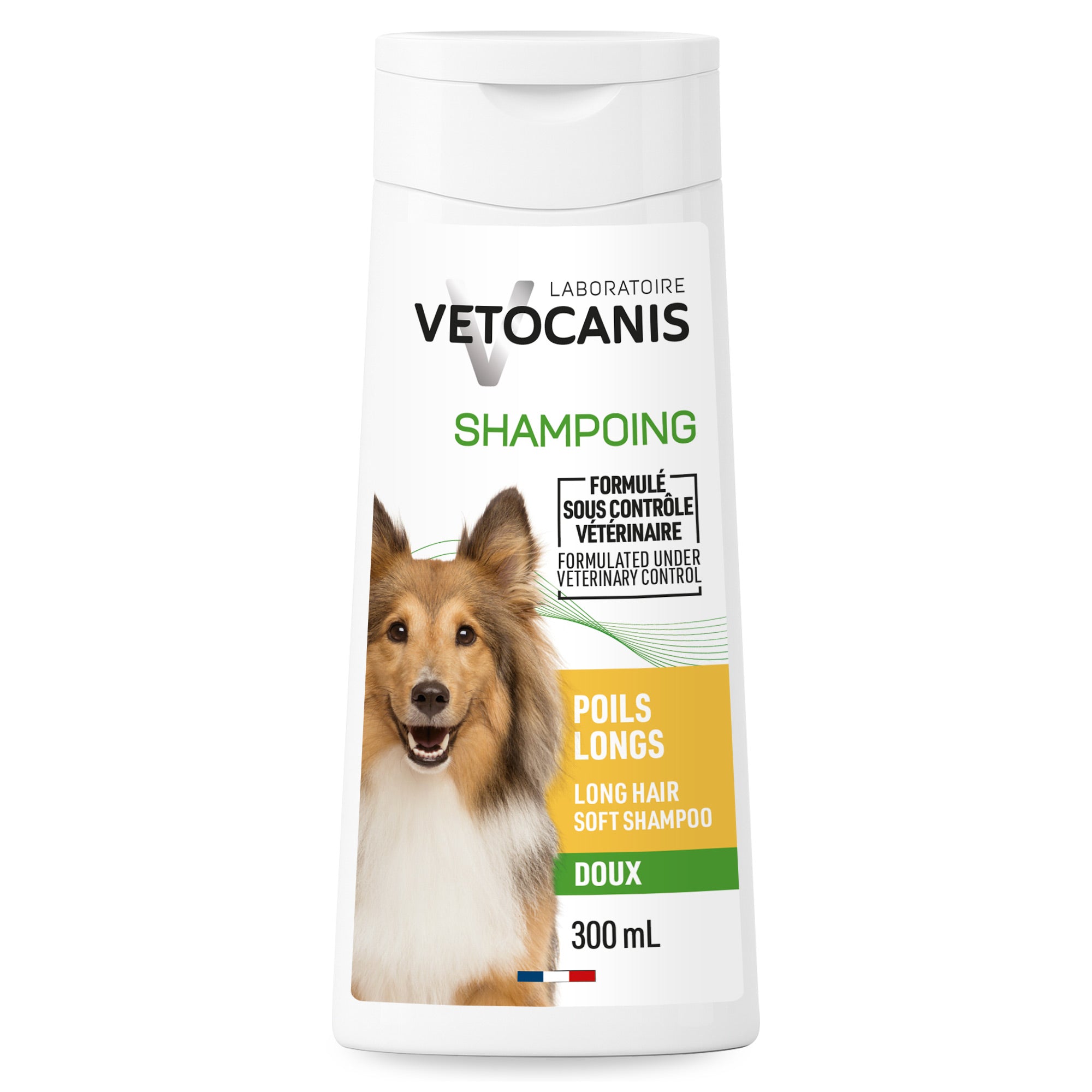 Shampoing doux poils longs pour chien Vetocanis en anglais