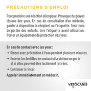Précautions d'emploi du shampoing doux poils longs pour chien Vetocanis 