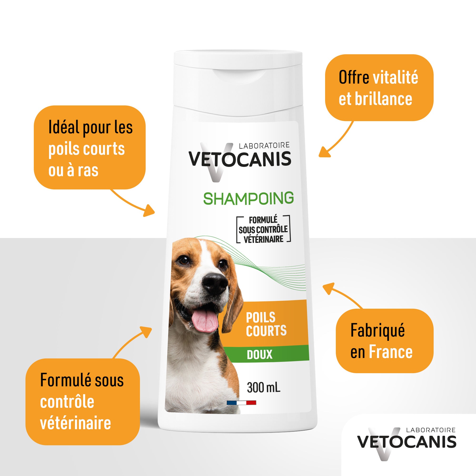 Bienfaits et avantages du shampoing doux pour chien aux poils courts Vetocanis