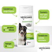 Bienfaits et avantages du shampoing doux usage fréquent pour chien Vetocanis