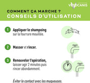 Conseil d'utilisation du shampoing doux usage fréquent pour chien Vetocanis