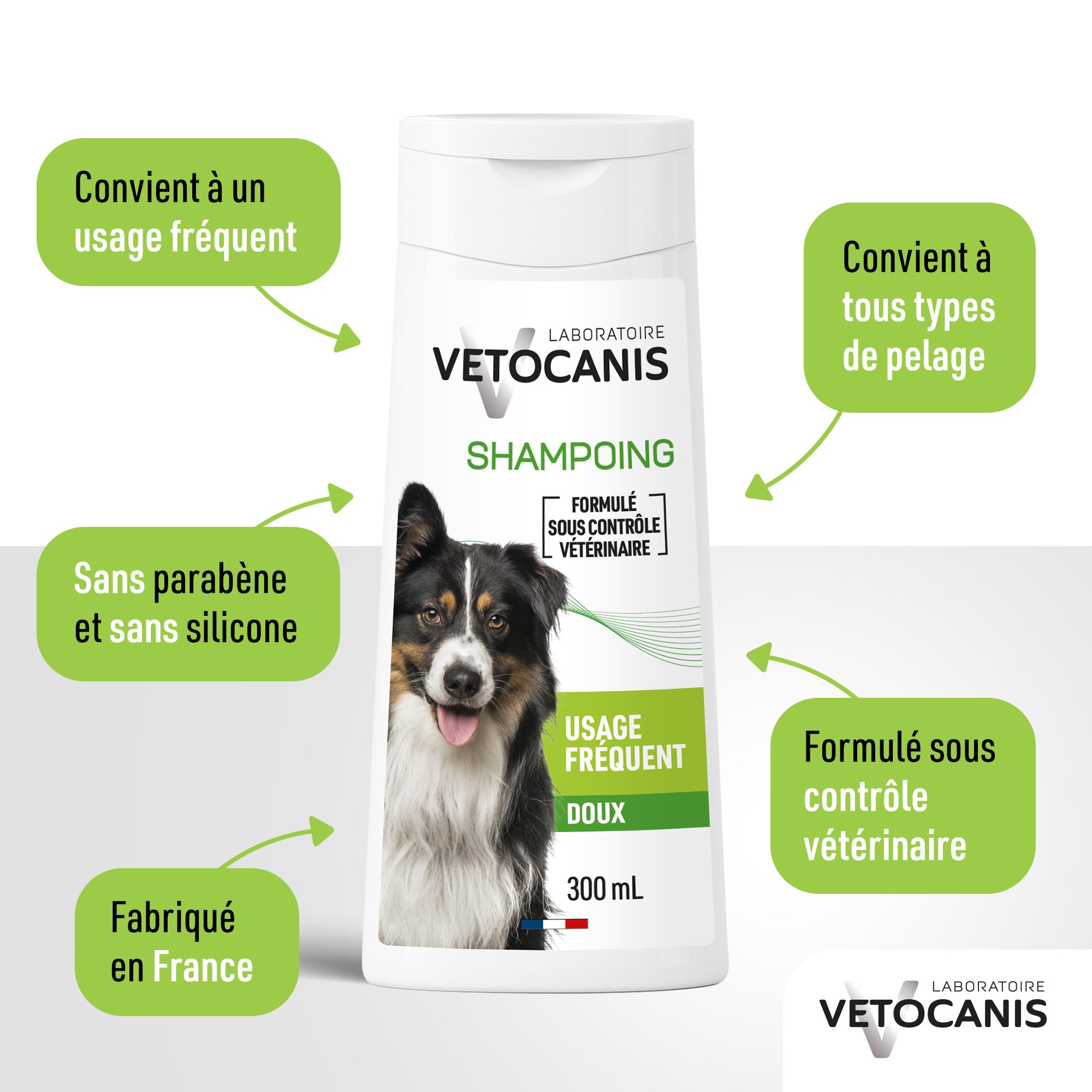 Bienfaits et avantages du shampoing doux usage fréquent pour chien Vetocanis
