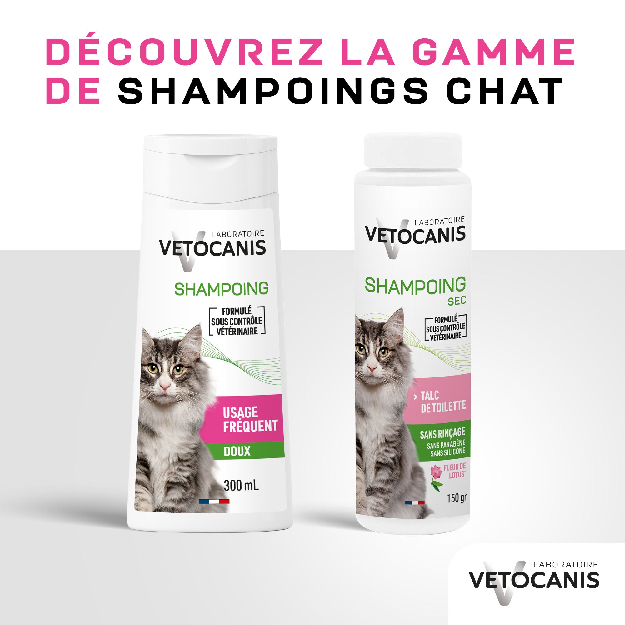 Shampoing Usage Fréquent pour Chat, à la Fleur de Lotus