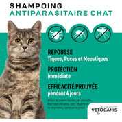 shampoing antiparasitaire protection contre tiques, puces et moustiques