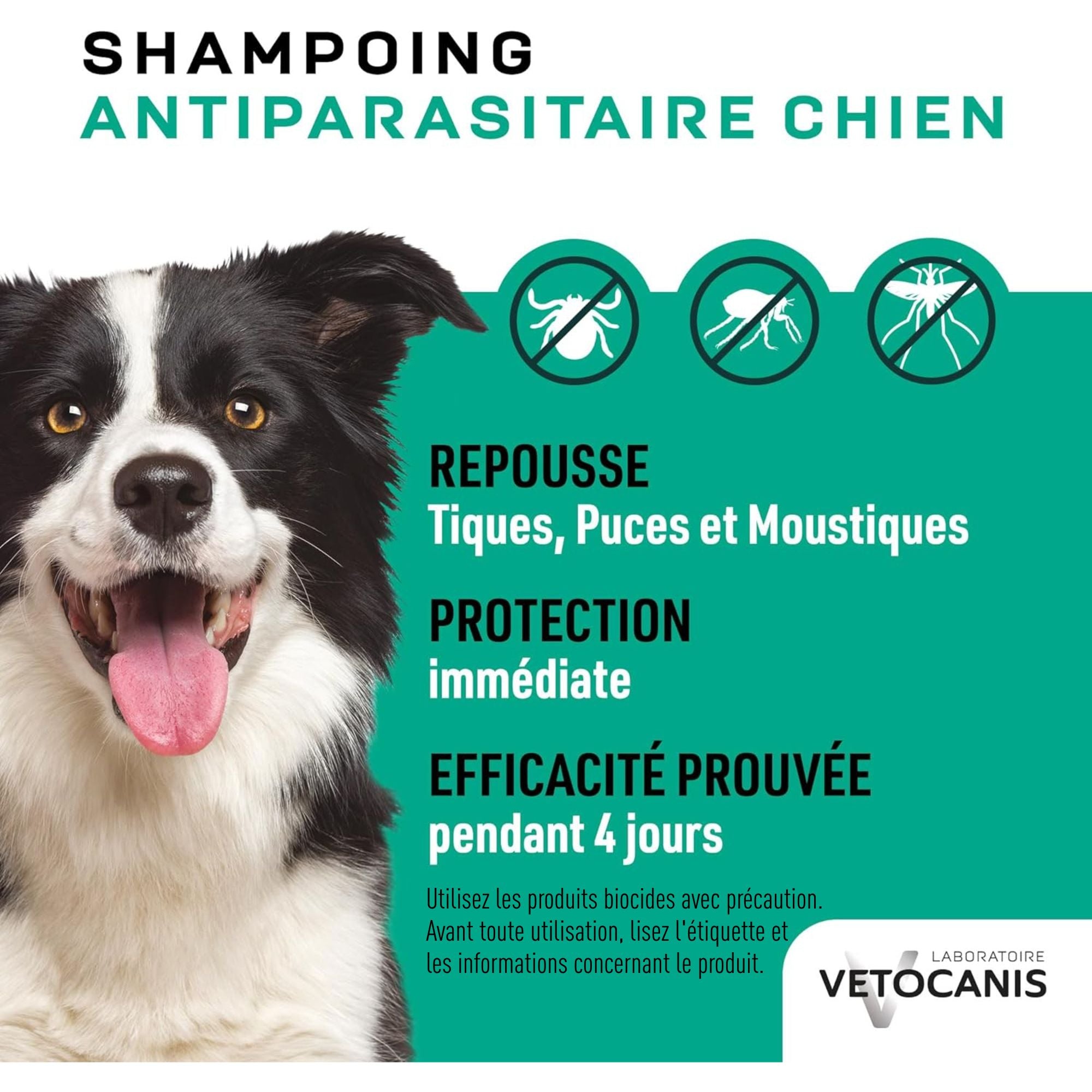 shampoing antiparasitaire chien protection 4 jours