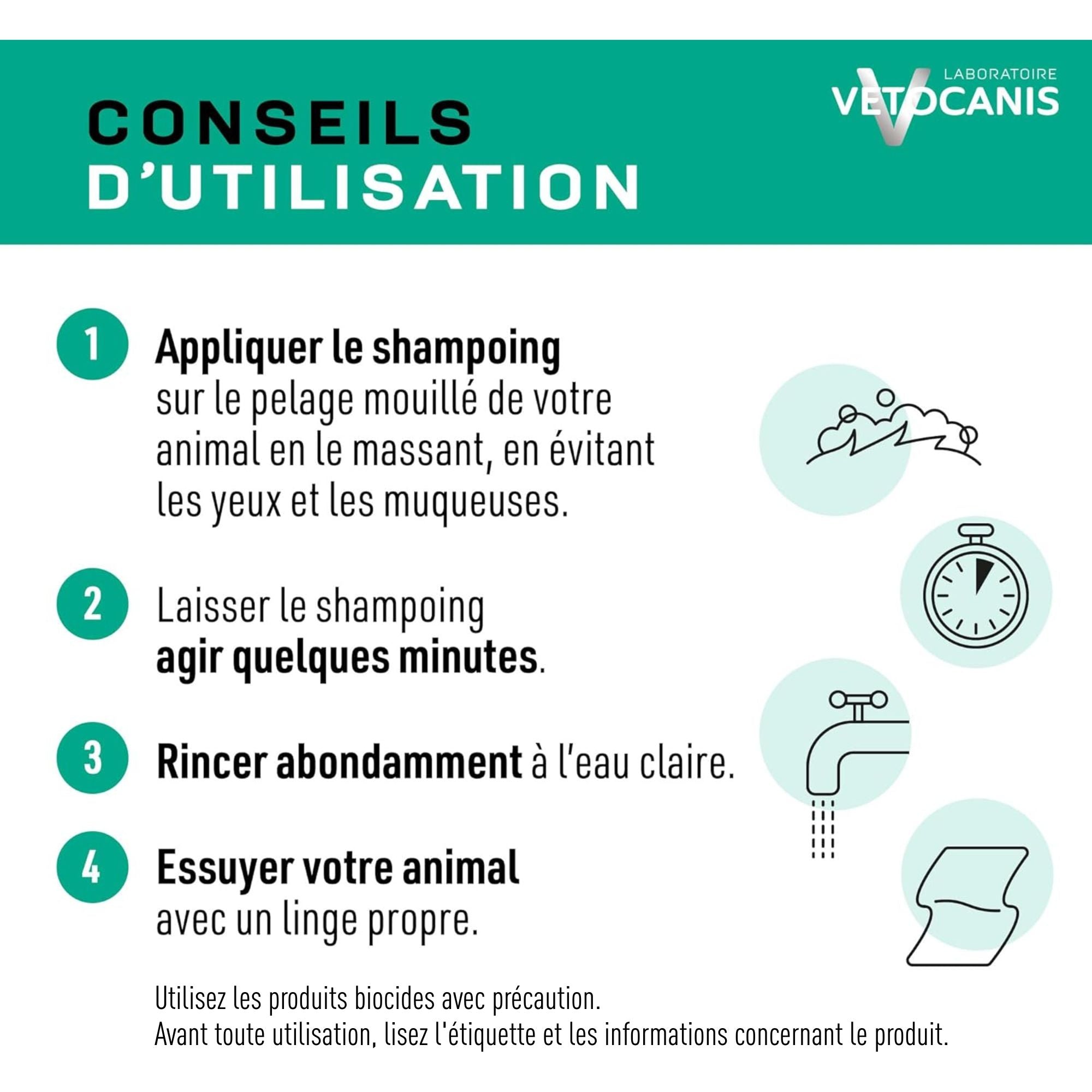 conseils d'utilisation shampoing antiparasitaire chien