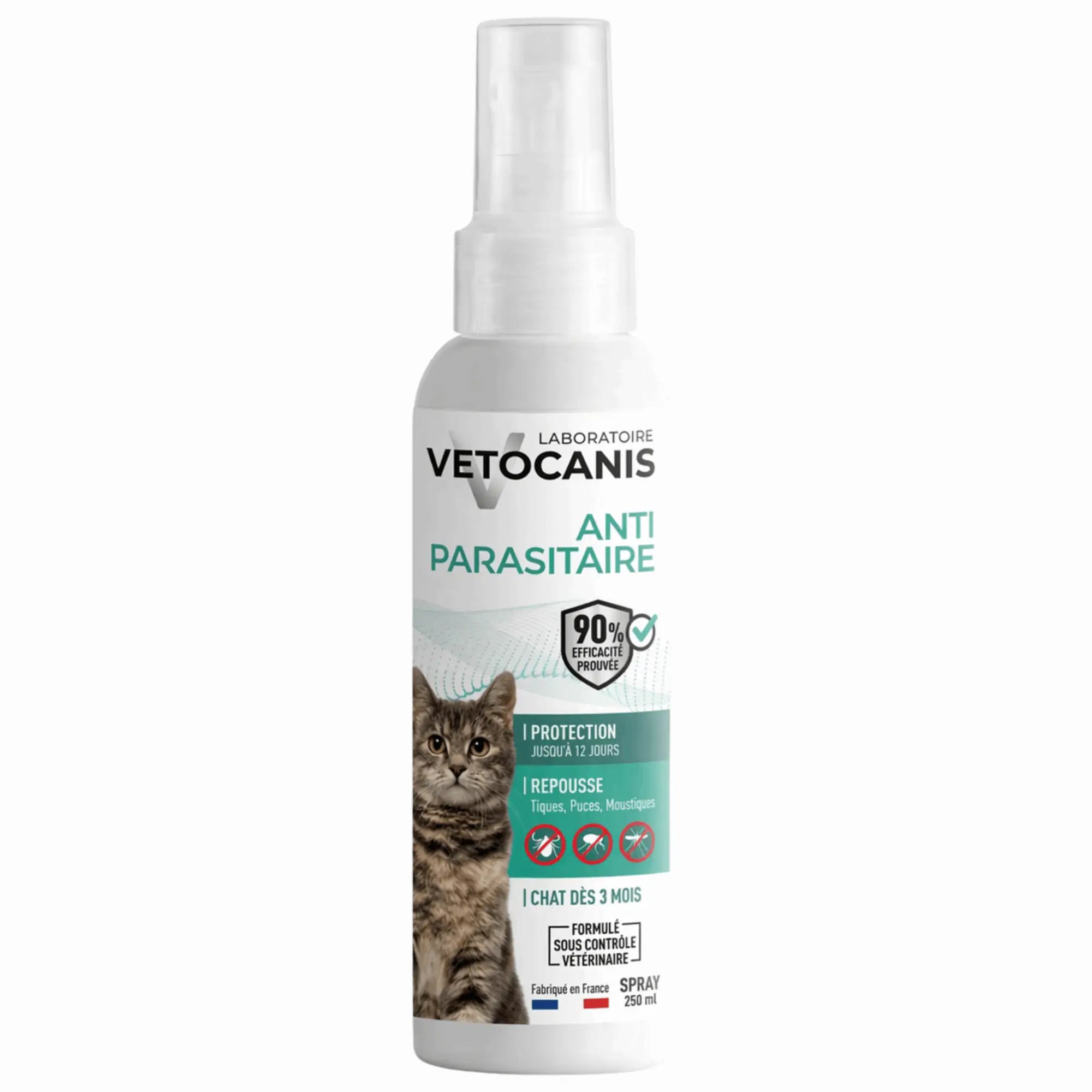 Spray Répulsif contre les Puces, les Tiques et les Moustiques pour chat