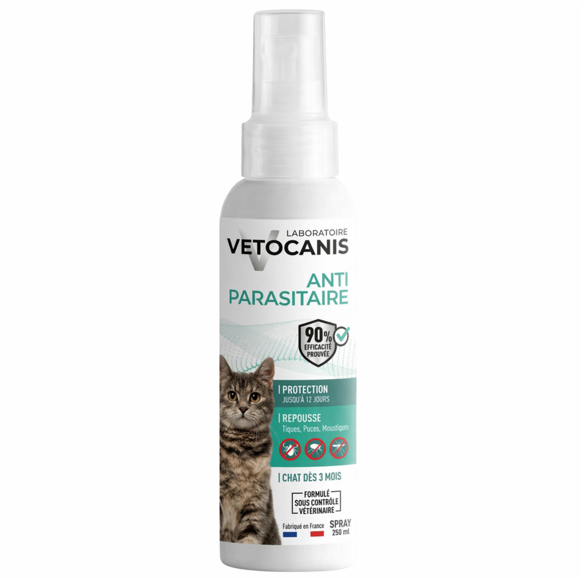 Spray Répulsif contre les Puces, les Tiques et les Moustiques pour chat