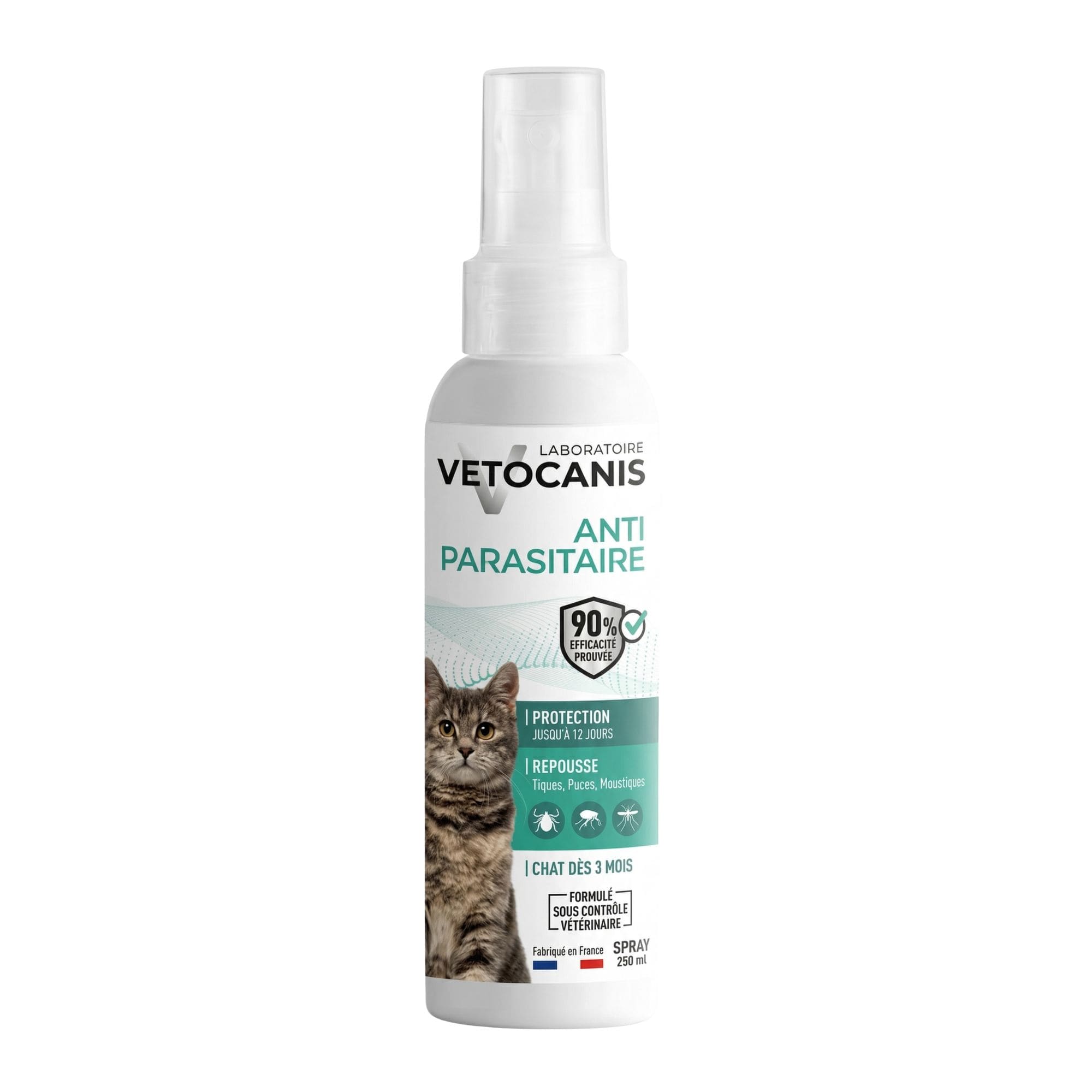 Spray Répulsif contre les Puces, les Tiques et les Moustiques pour chat