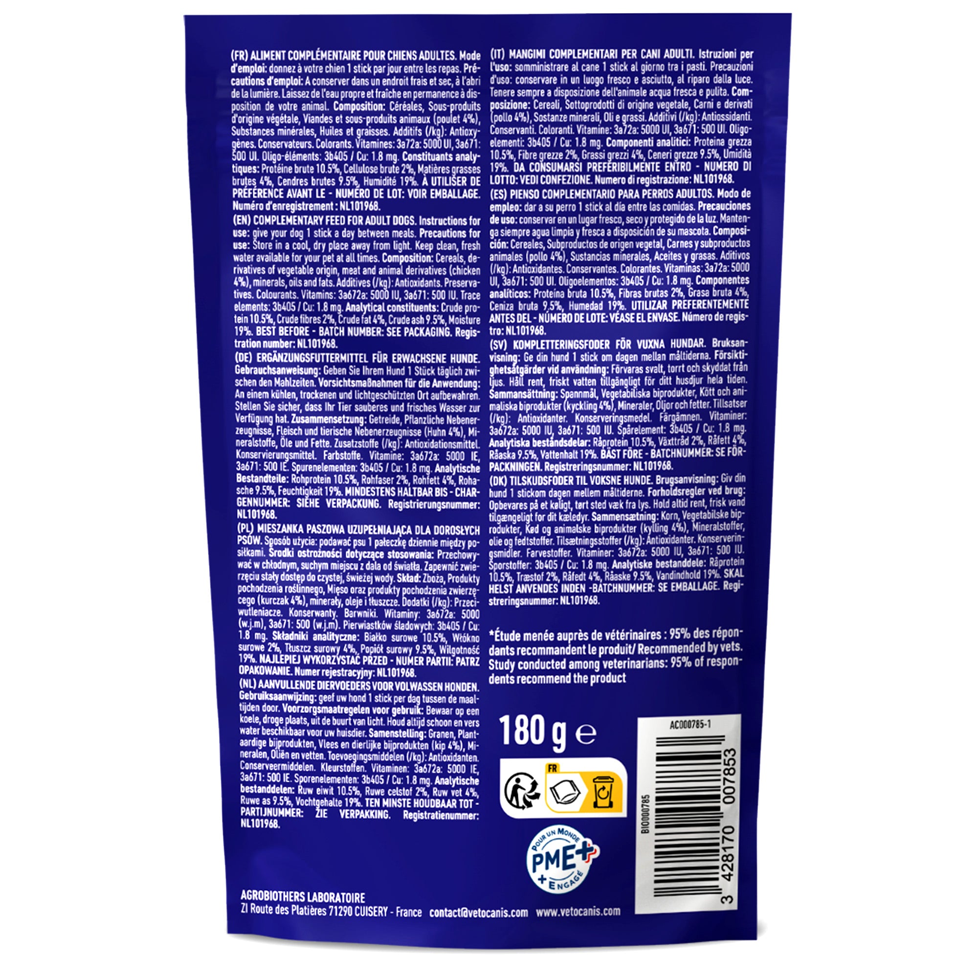 DentActiv Chien moyen dos de pack