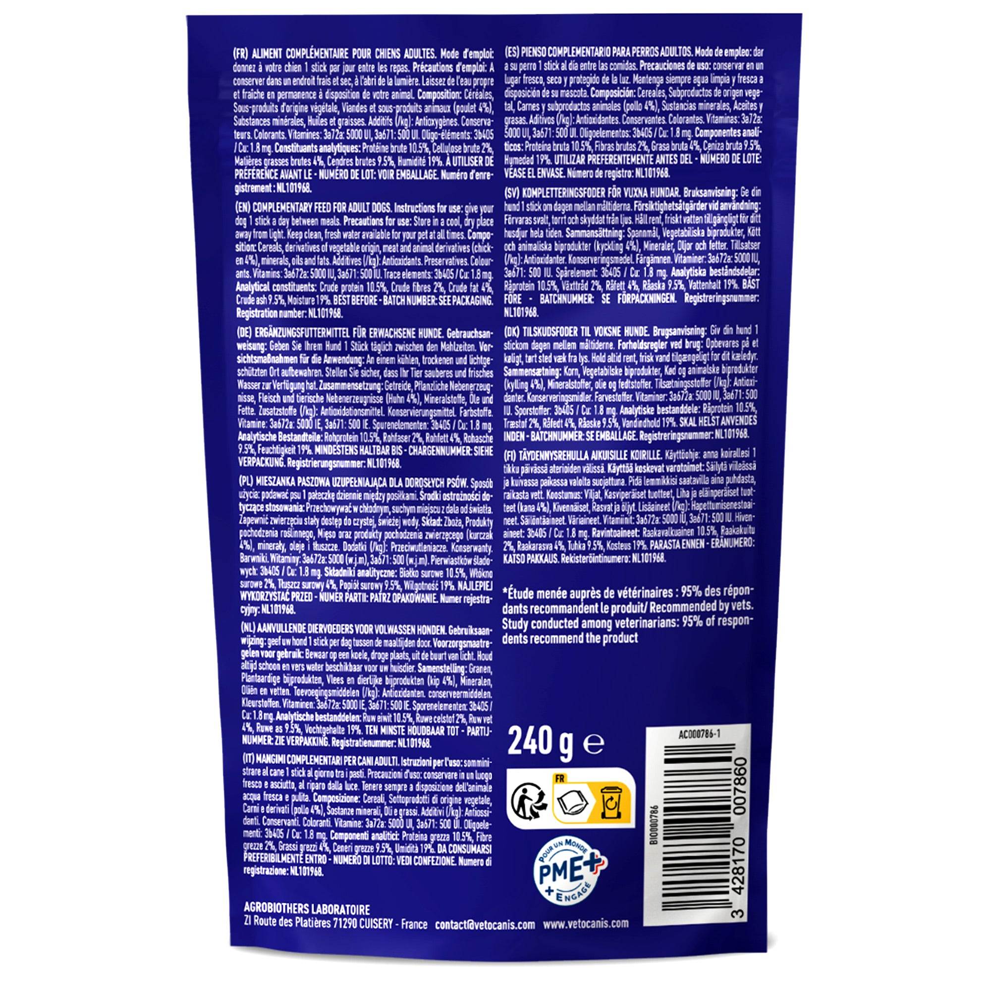 DentActiv Chiens Adultes Dos de pack