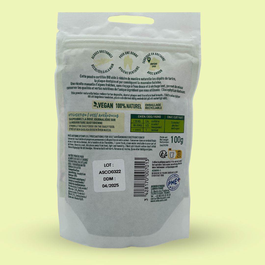 poudre dentaire pour chien et chat Vetocanis dos produit