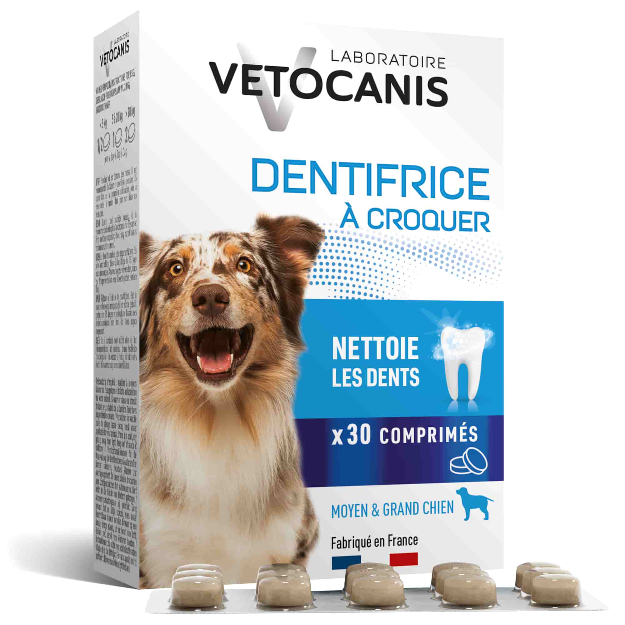 Dentifrice à croquer comprimés pour chien