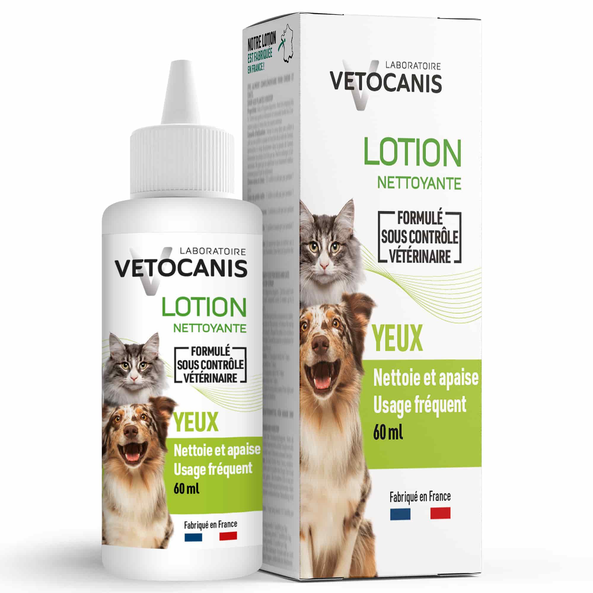 Lotion nettoyante pour yeux chien et chat