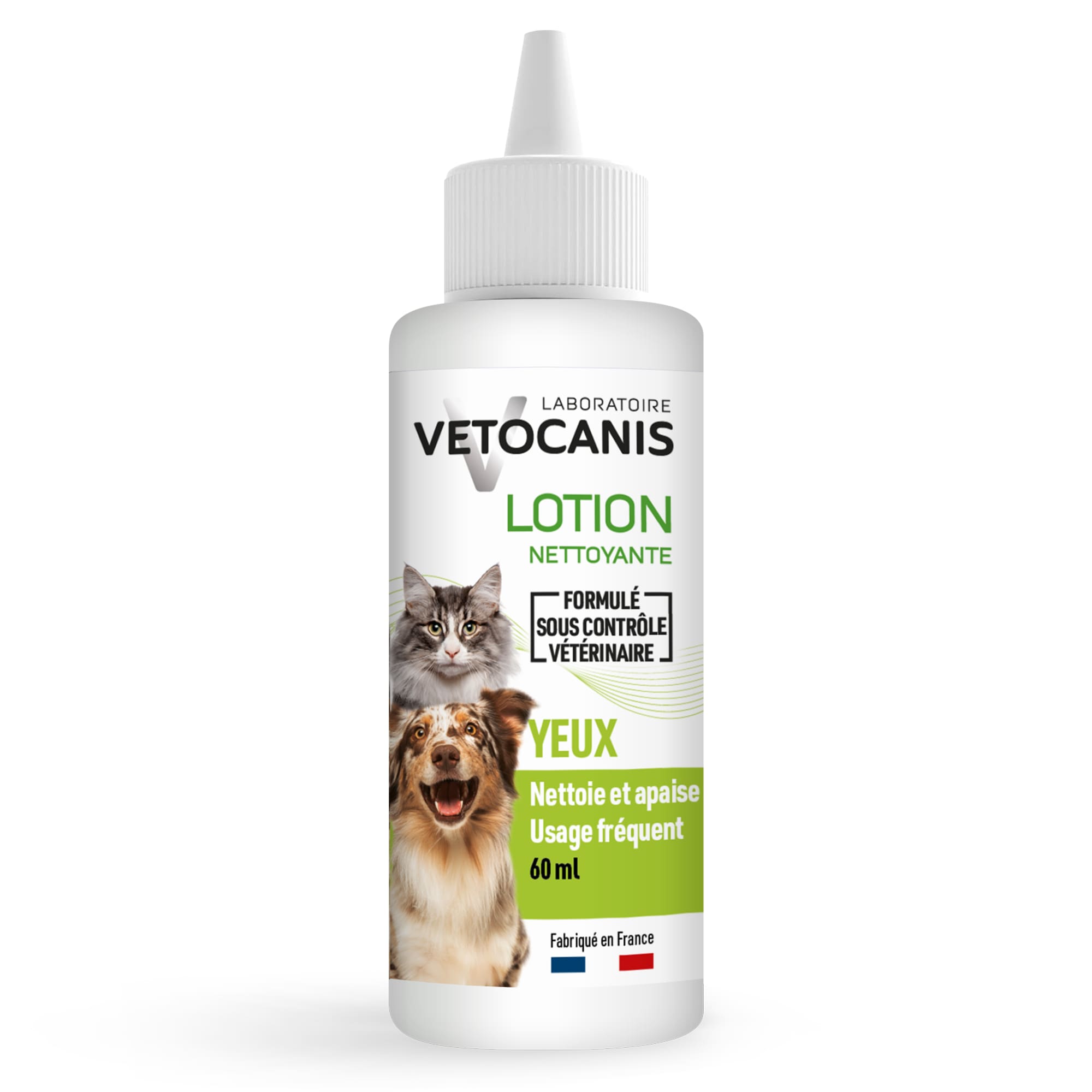 Lotion nettoyante yeux chien et chat qui nettoie et apaise