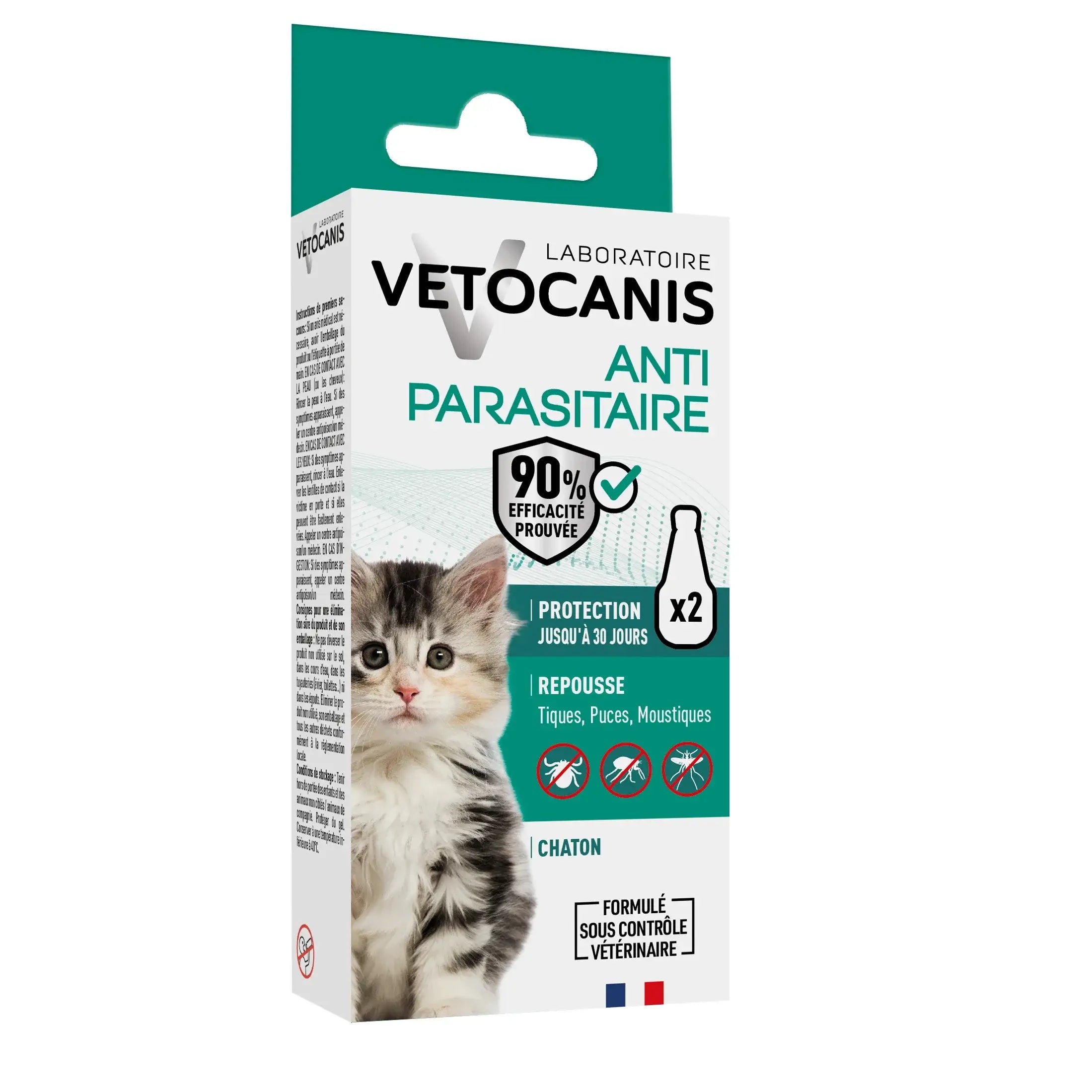 Pipettes Anti-Puces Anti-Tiques Anti-Moustiques Répulsives pour  Chaton