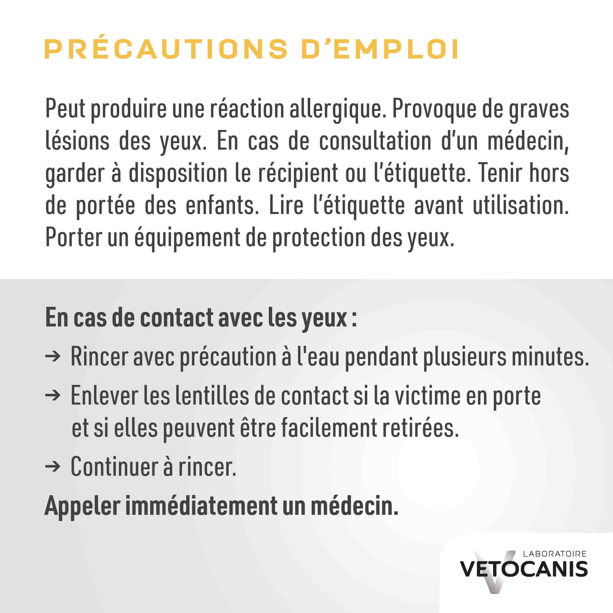 Shampoing Poils Longs pour Chien précautions d'emploi