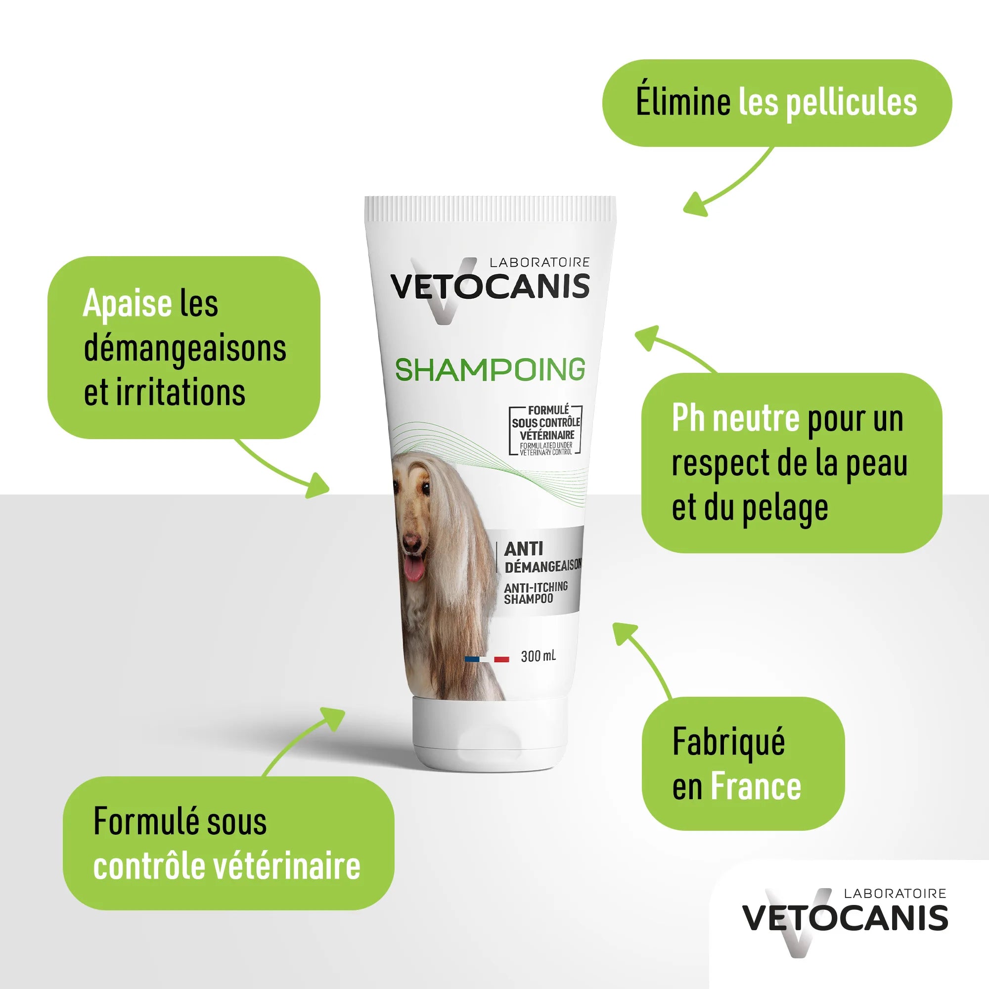 Shampoing Professionnel Anti-Démangeaisons pour Chien vetocanis bienfaits avantages