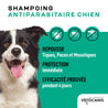 Shampoing anti parasitaire chien contre tiques, puces et moustiques
