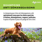 Shampoing pour Chien vetocanis contre irritations, rougeurs, pellicules, démangeaisons