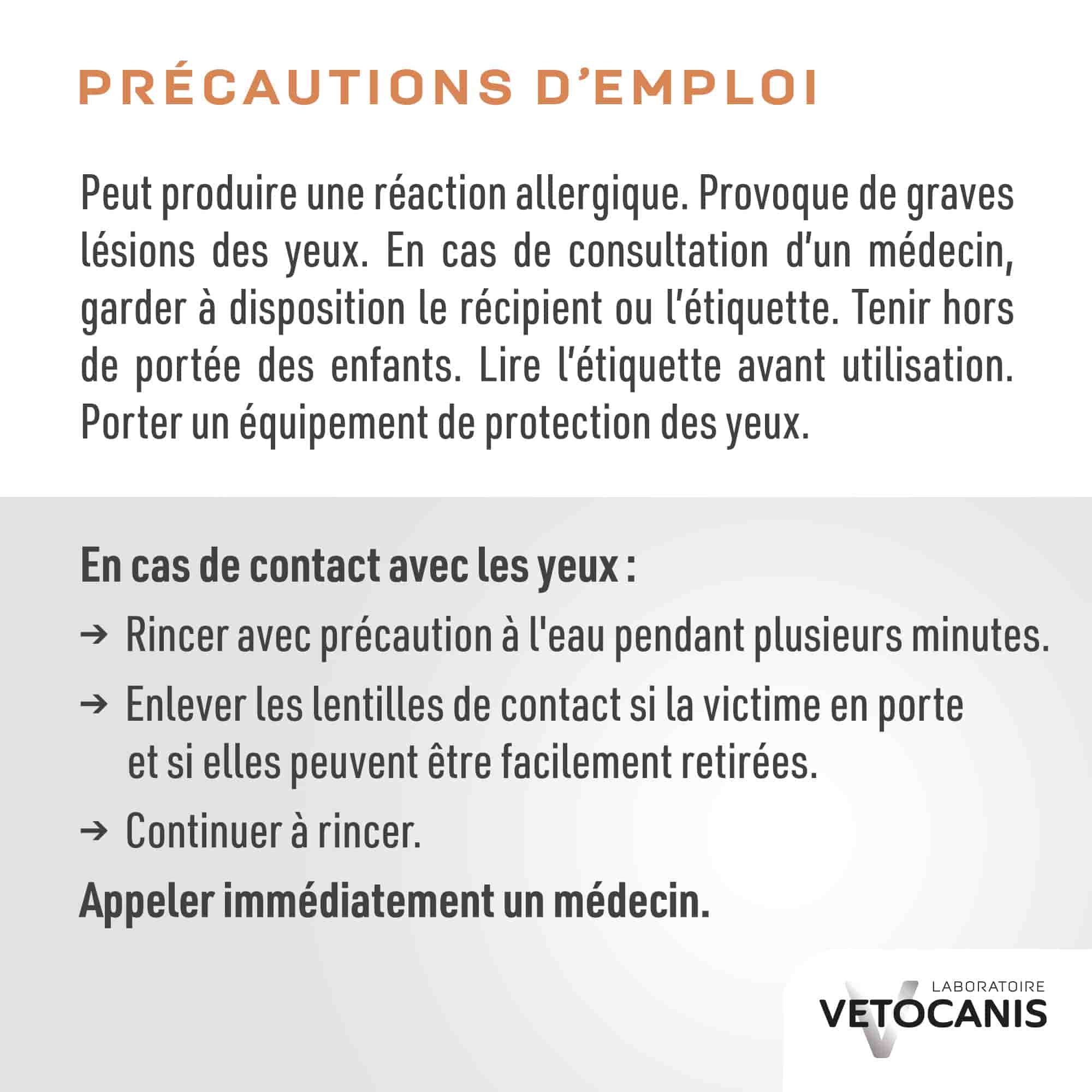 Shampoing pour Chiot, Extrait Amande Douce Précautions d'emploi