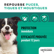 Spray repoussant puces, tiques et moustiques avec protection immédiate