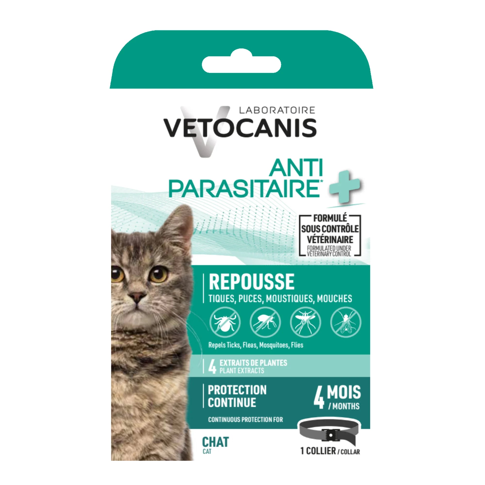 collier antiparasitaire chat  tiques puces moustiques mouches  