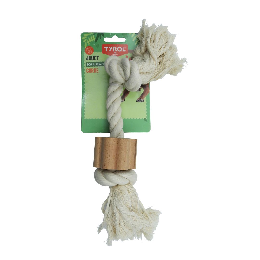 Jouet corde en bois et coton pour Chien