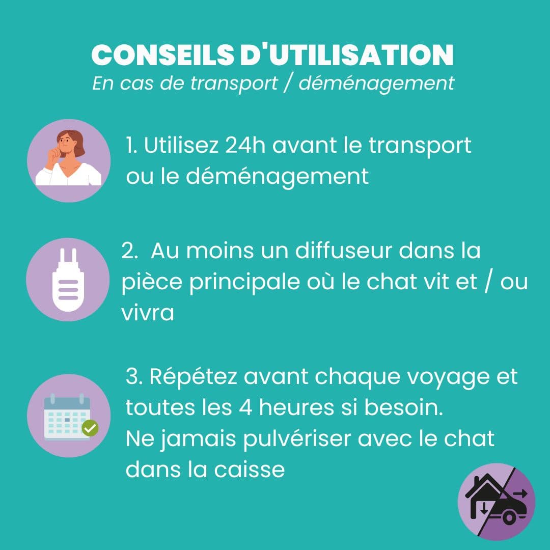 conseils utilisation diffuseur apaisant chat transport ou déménagement