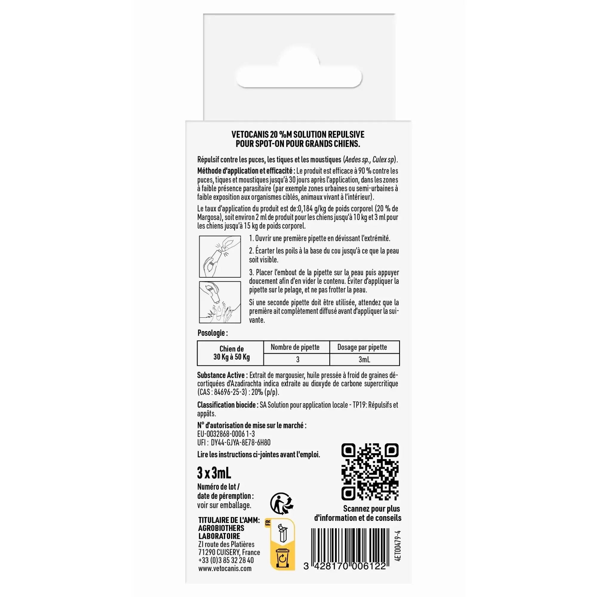 informations pipettes grand chien