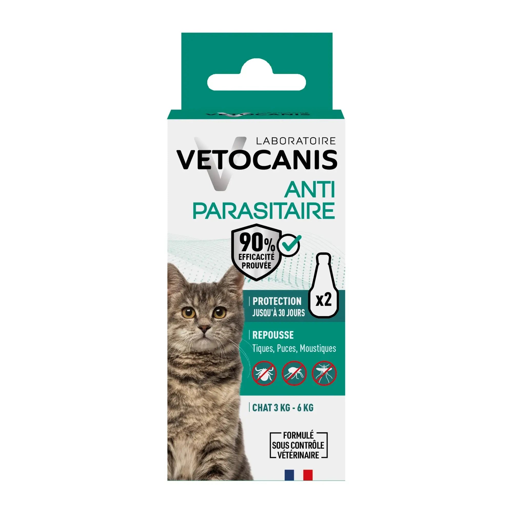 Pipettes Anti-Parasitaire, Anti-Puces Anti-Tiques Anti-Moustiques Répulsives pour chat