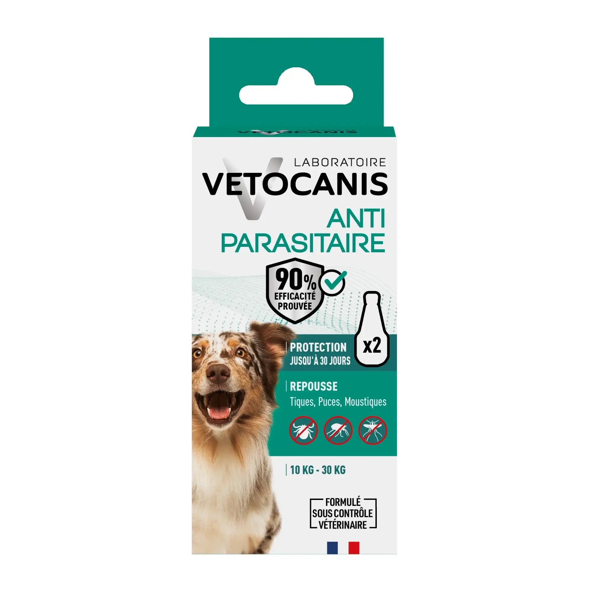 Pipettes Anti-Parasitaire, Anti-Puces Anti-Tiques Anti-Moustiques Répulsives pour chien moyen