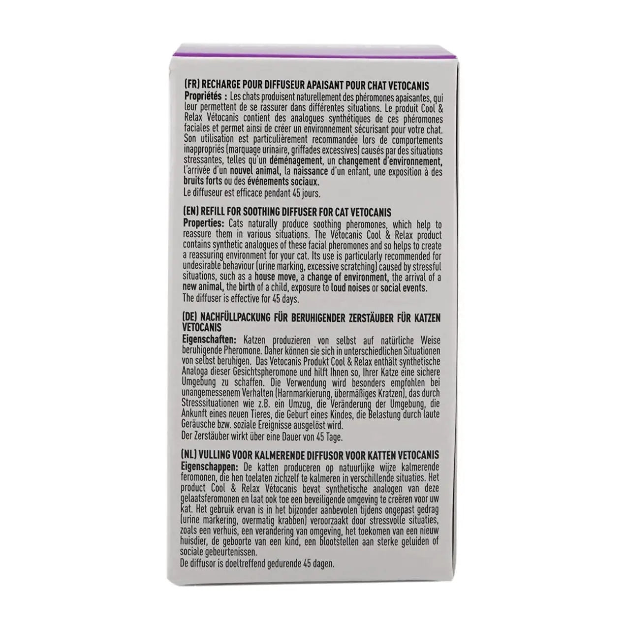 Etiquette Recharge pour Diffuseur Apaisant pour Chat Vétocanis - vetocanis