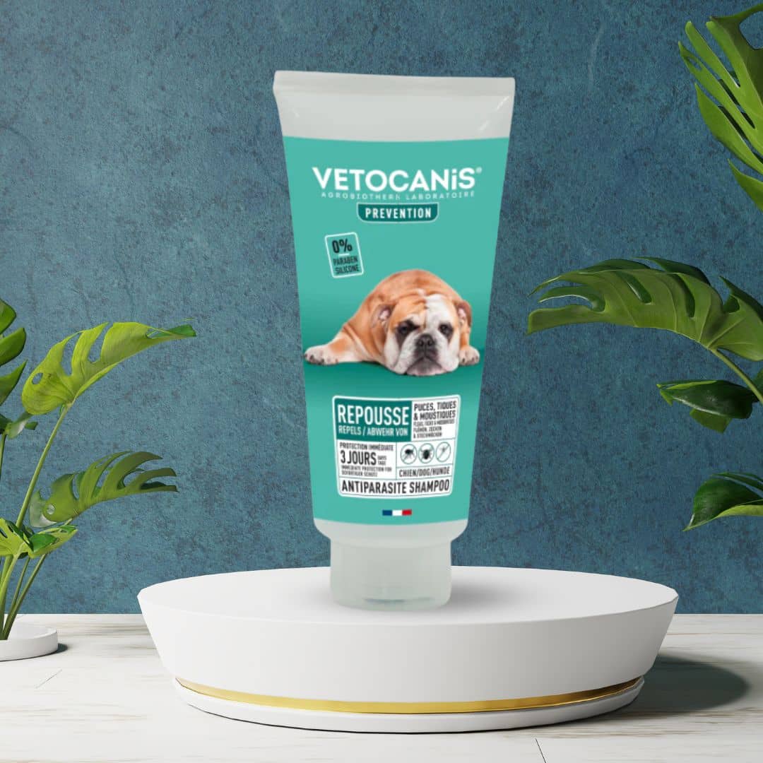 repousser les parasites chien avec shampoing Vetocanis