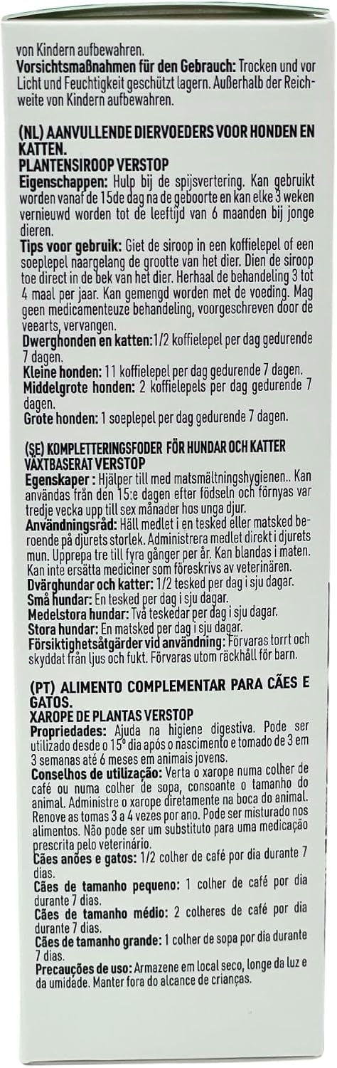 VERSTOP Sirop aide à l'hygiène digestive pour Chien et Chat 125ml