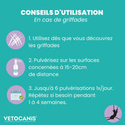 Conseils utilisation en cas de griffades spray apaisant chat Vetocanis