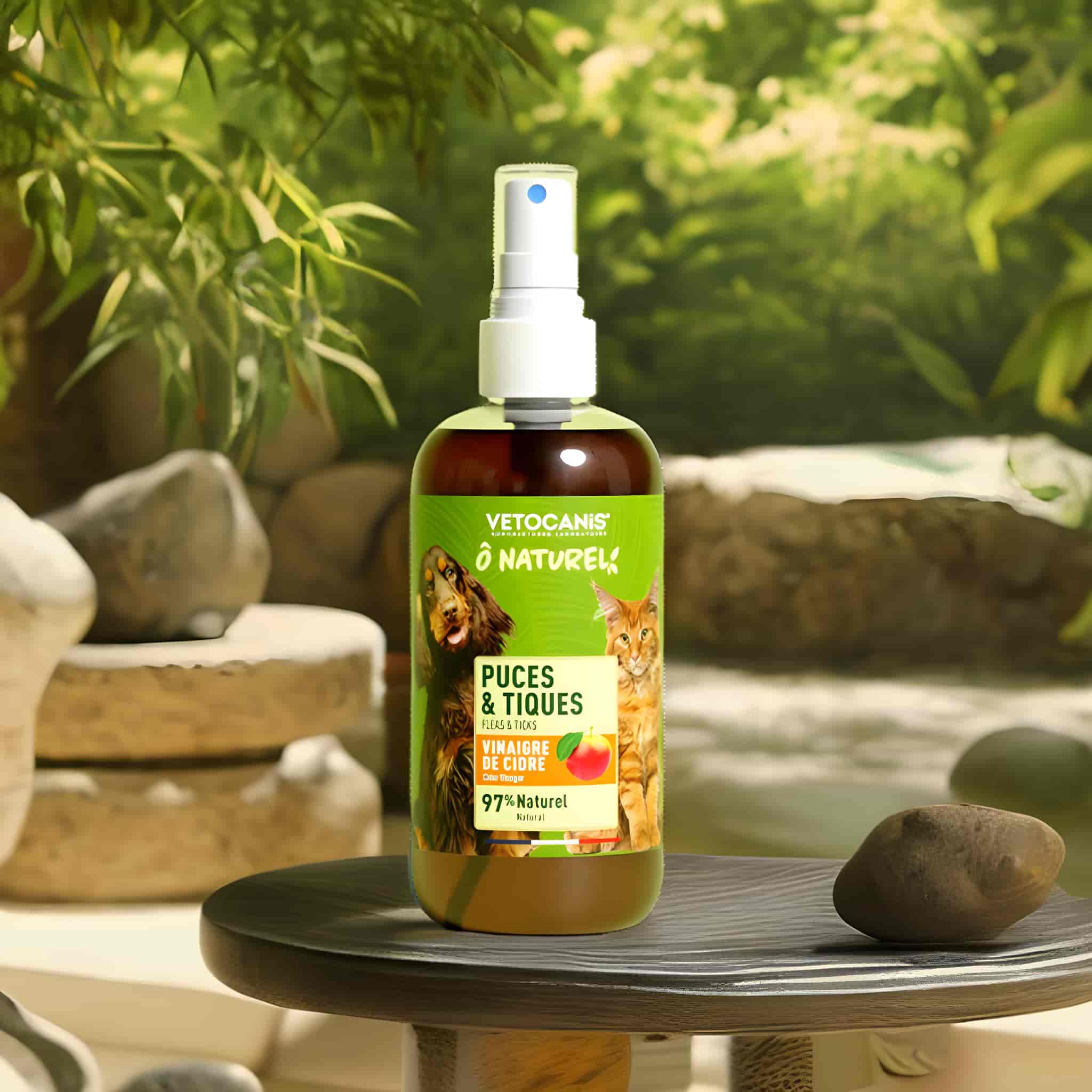 Spray Puces & Tiques pour Chiens et Chats, au vinaigre de cidre Vetocanis