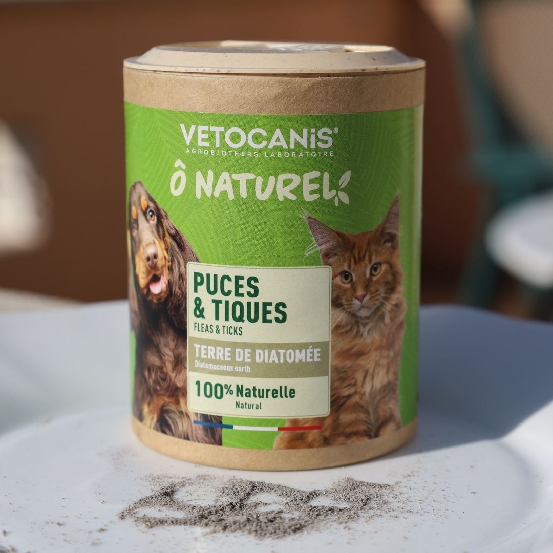 Poudre Puces & Tiques pour Chiens et Chats, à la Terre de Diatomée