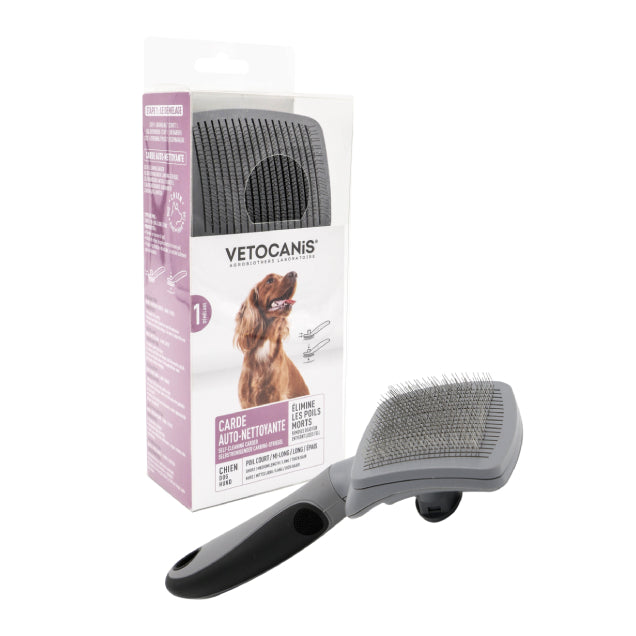 Brosse Carde Rétractable Autonettoyante pour Chien