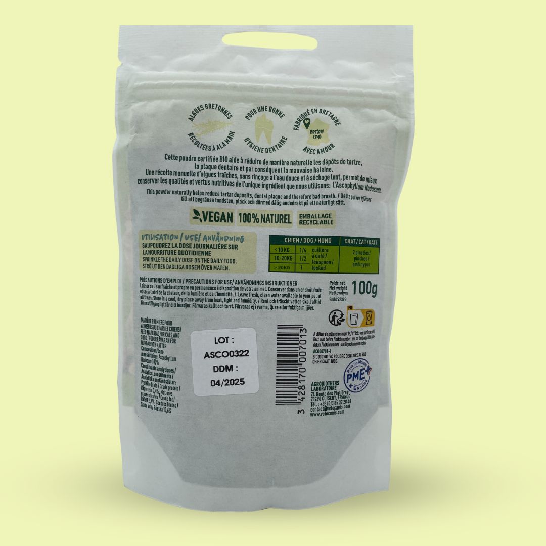 poudre dentaire pour chien et chat Vetocanis dos produit